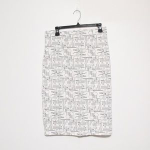 Patterned Printed White Skirt